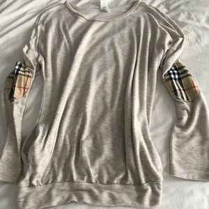 Burberry inspired elbow patch tunic