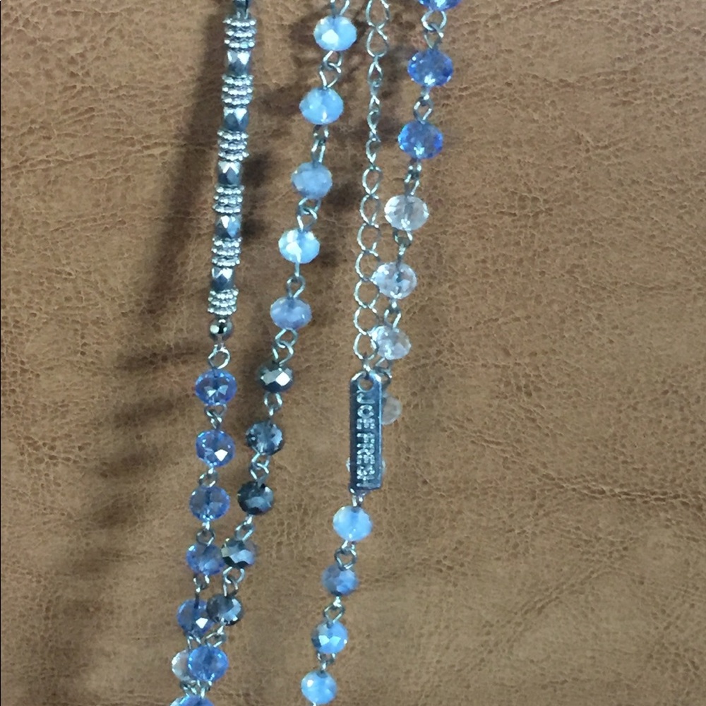 Joe Fresh 72" necklace  Blue/clear