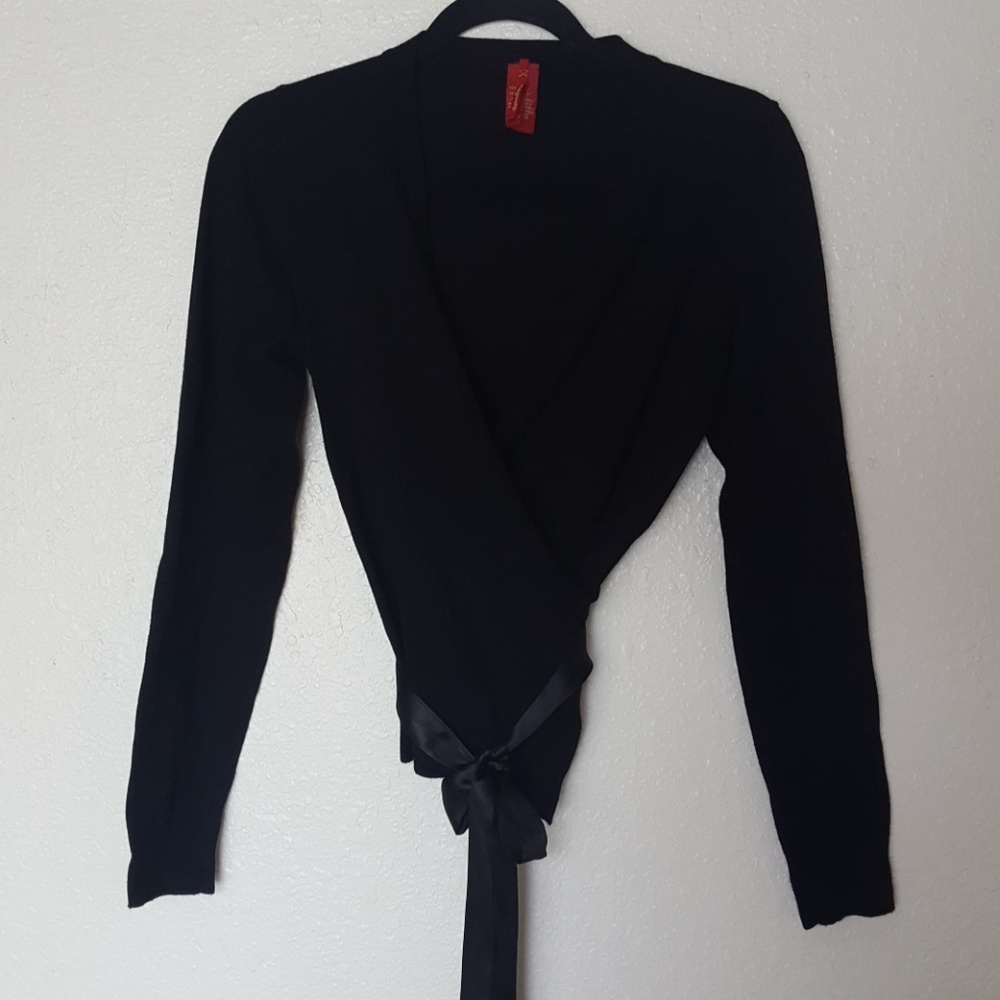 Black wrap sweater