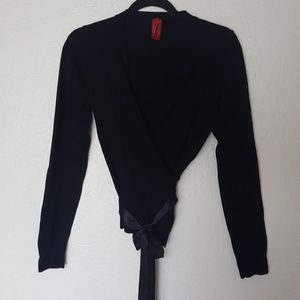 Black wrap sweater