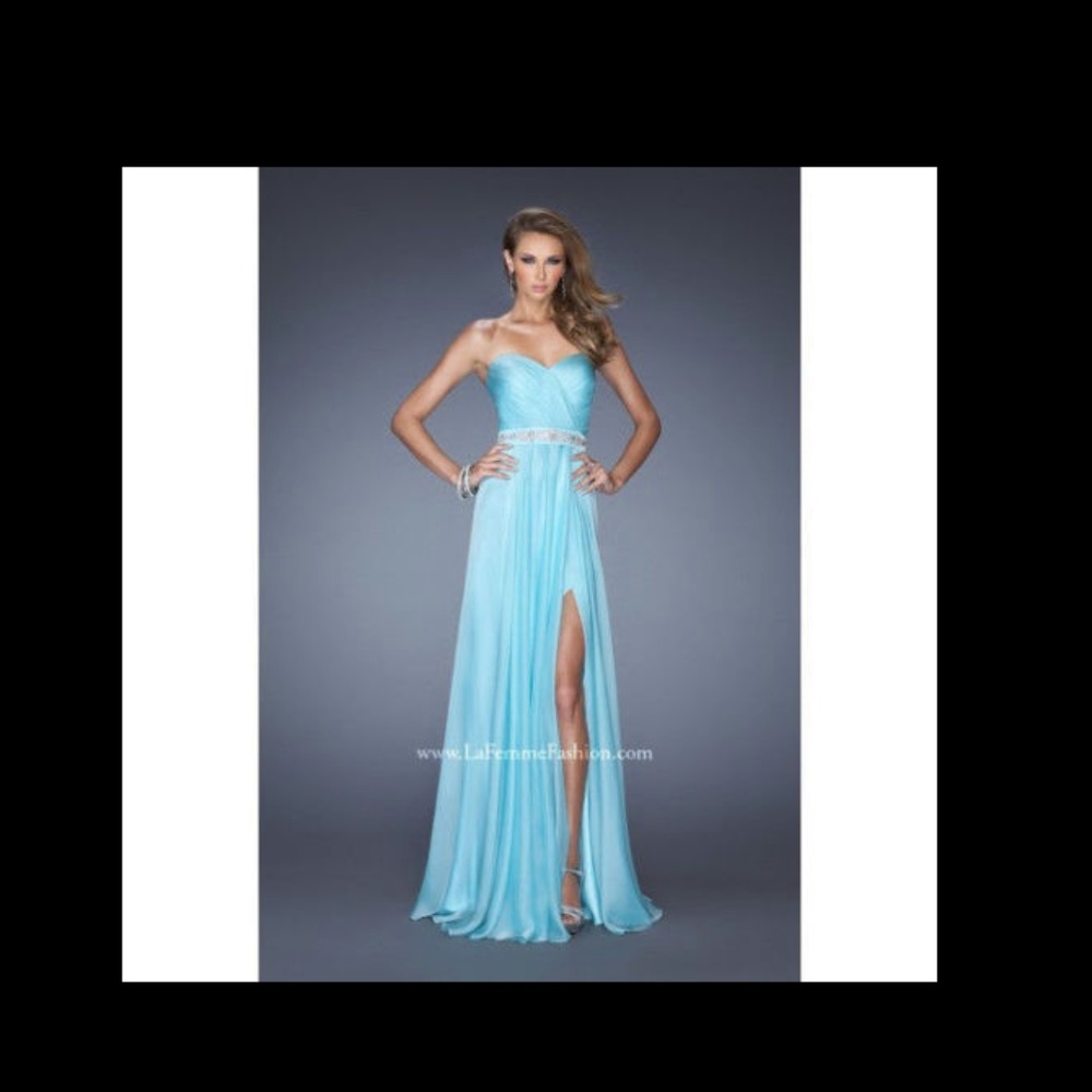 Authentic Size 10 La Femme 19760 Blue Prom Pageant