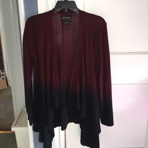 Faded maroon to black cardigan
