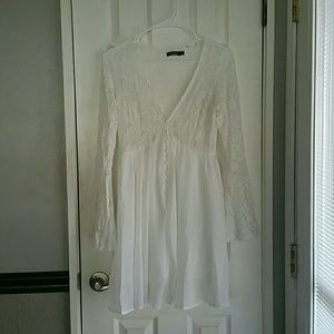 White boho bachelorette party dress