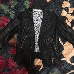 Women’s leather studded jacket