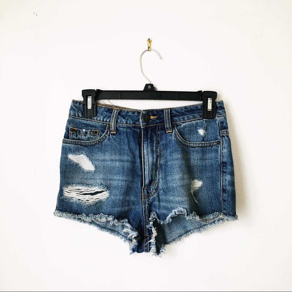 Distressed Denim Shorts