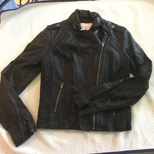 Faux black leather jacket