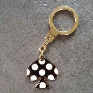 Kate spade polka dot spade keychain
