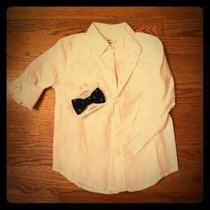 Gymboree Button Down w/navy Anchor Bow tie