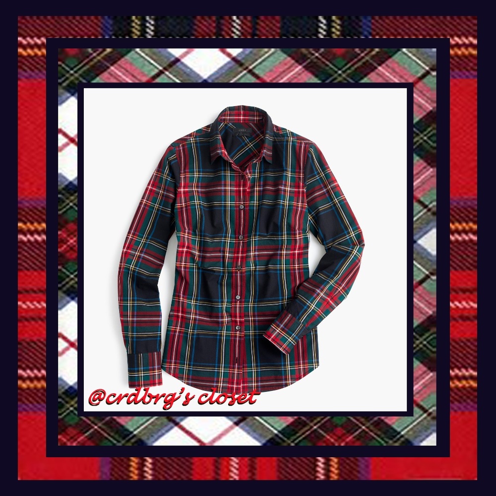NWT, JCrew Holiday Plaid Button Down Shirt