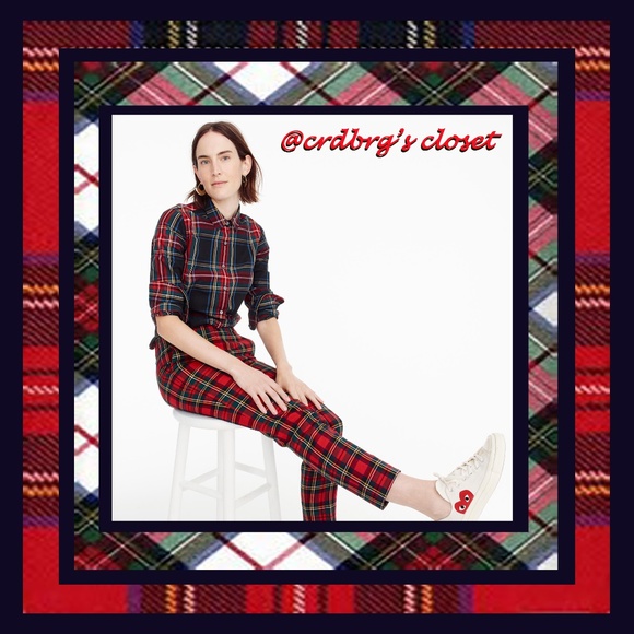 NWT, JCrew Holiday Plaid Button Down Shirt - Picture 2 of 3