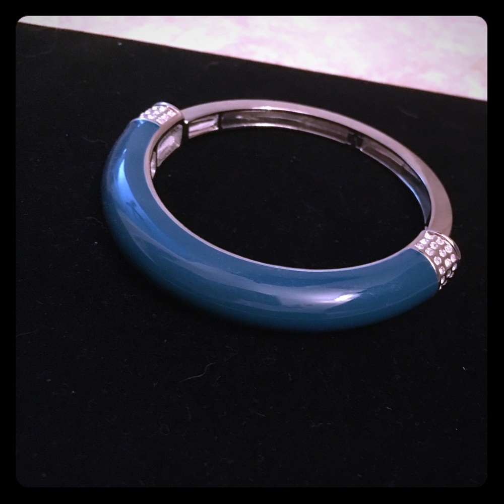 Lia Sophia Silver and teal bangle bracelet