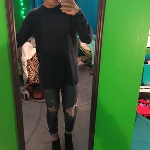 Blue knitted sweater