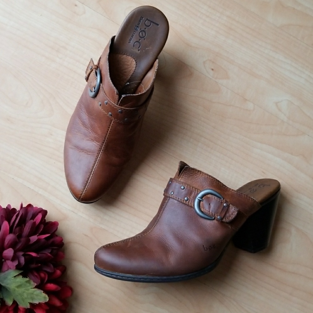 Born Brown mule clogs