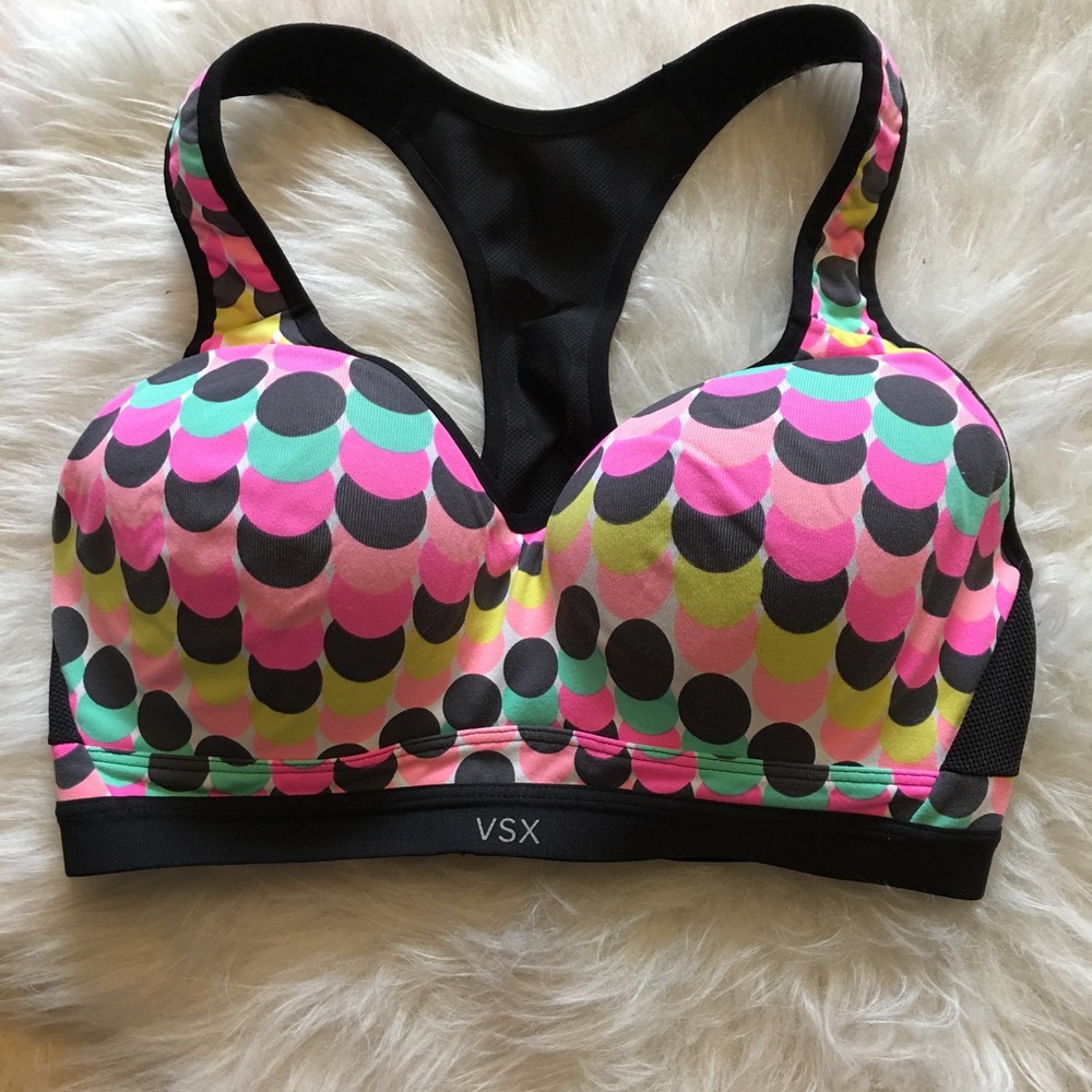 Victoria's Secret VSX Polka Dot Scallop Sports Bra