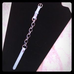 Lulu Avenue Silver and blue leather bracelet