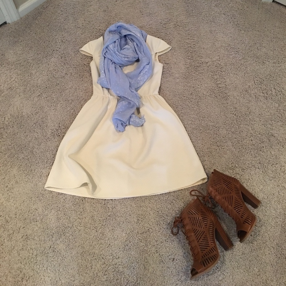 Cream textured dress