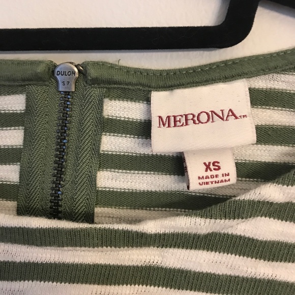 Green and white striped top - Picture 3 of 5