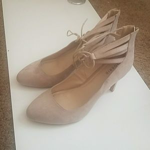 Lace up Torrid heels. Wide Width