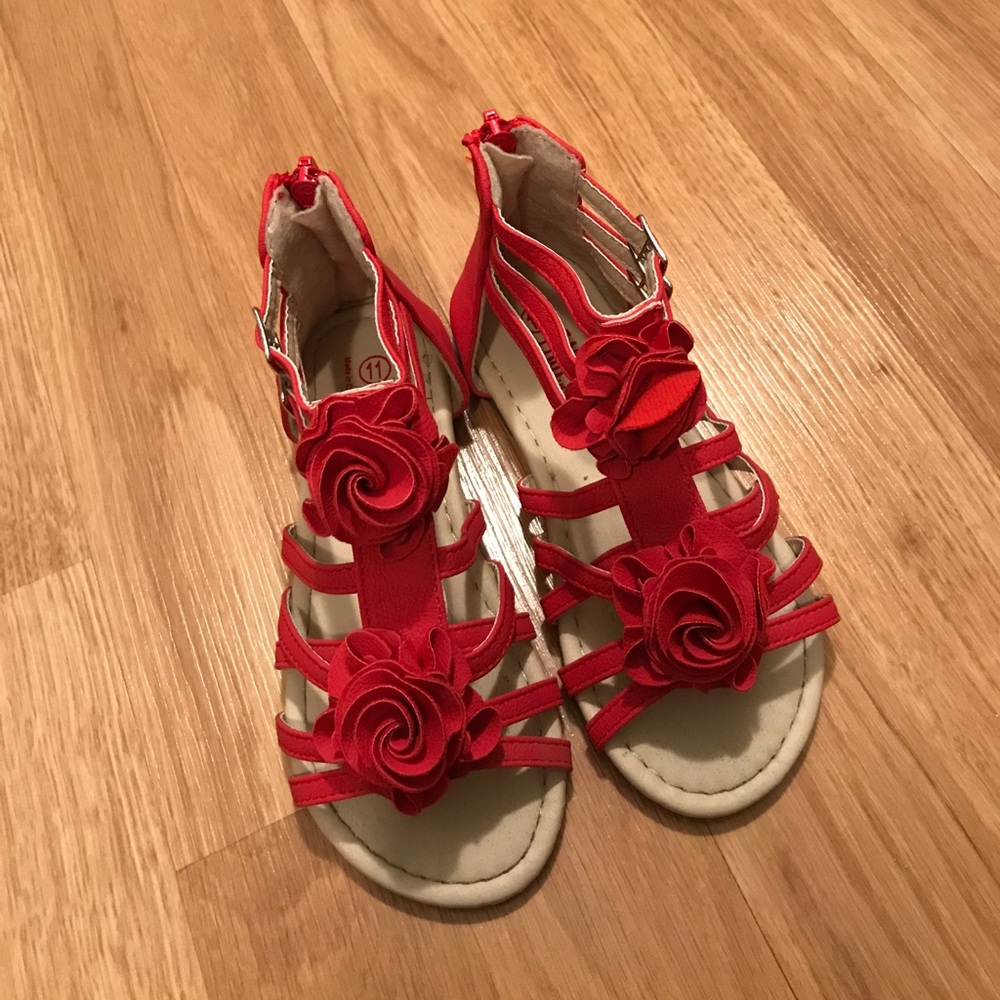 Girls size 11 RED sandals