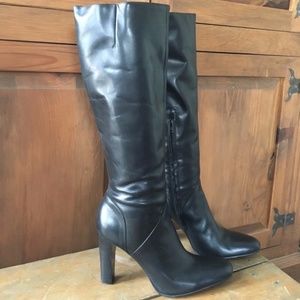 Jessica Simpson high heel black leather boots 9