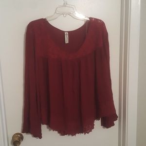 3x American Rag Lace Bell Sleeve Blouse