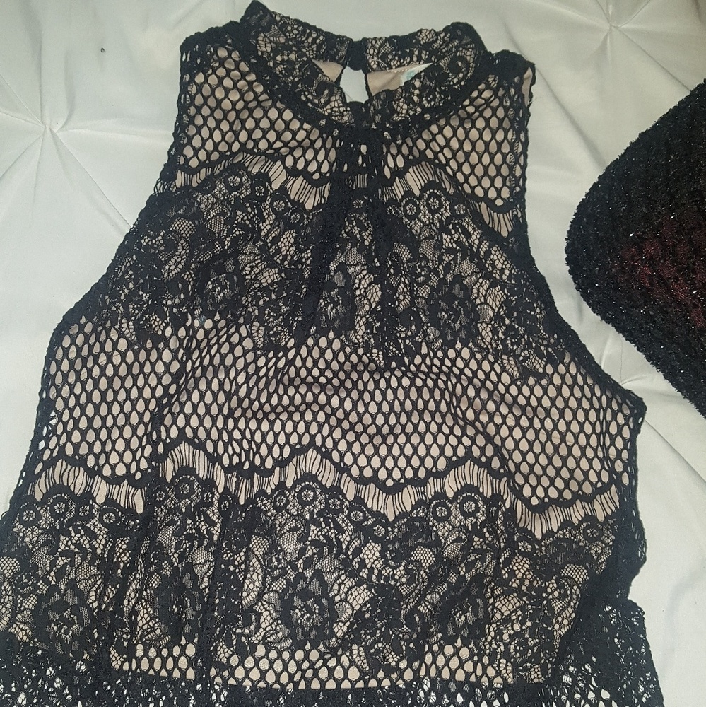 Black crochet top