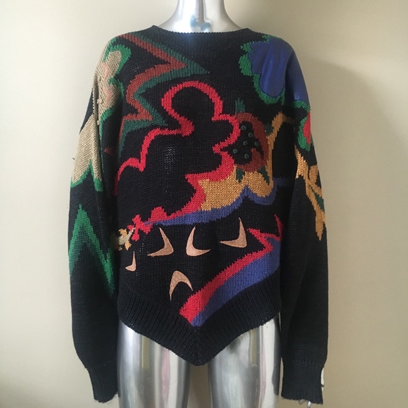 Sweaters - XL colorful abstract vintage sweater