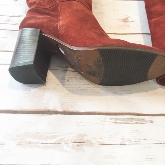 Coach Rust Suede Lace Back Boots - 6! - Picture 7 of 8