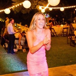 Pink lace dress! Worn once for a wedding!