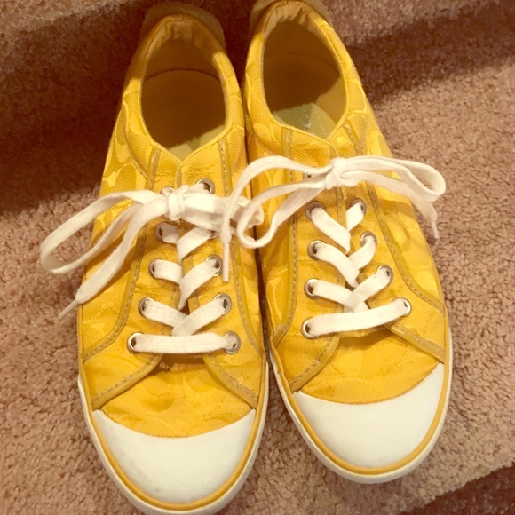 yellow coach shoes