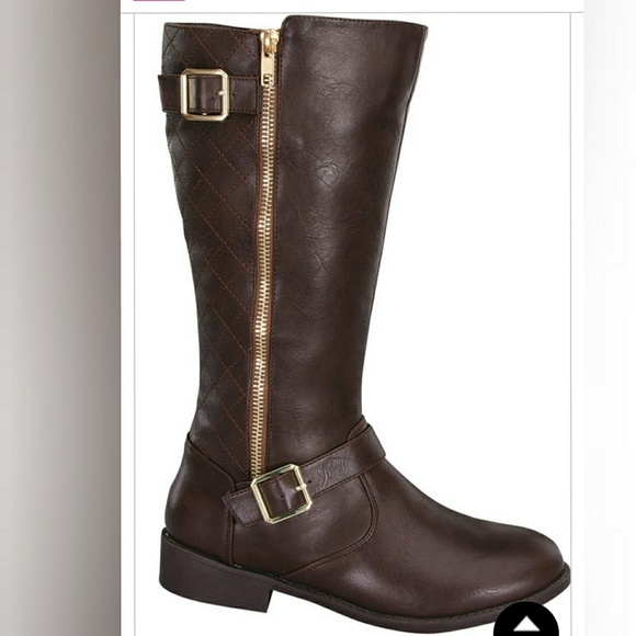 Last 7 BROWN FAUX LEATHER  shorts BOOTS - Picture 3 of 3