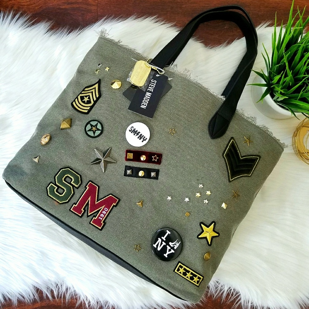 NWT!! Steve Madden Military Tote