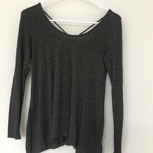 Crisscross back flowy shirt