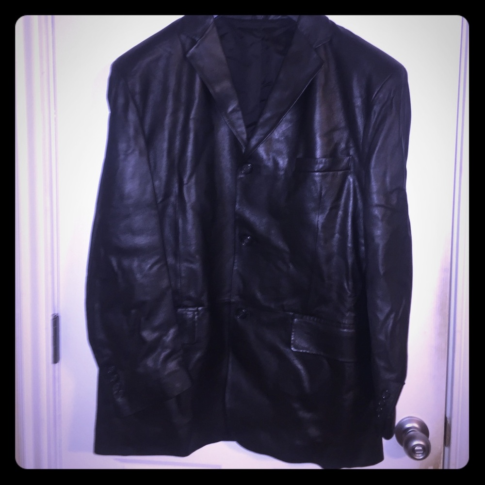 Algani Men’s Genuine Leather Blazer