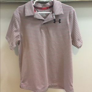 Under Armour gray and red polo