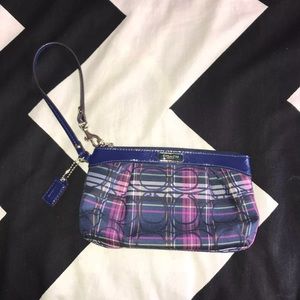 Navy multicolor COACH wristlet