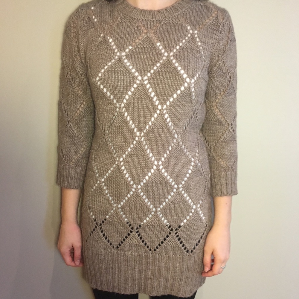 Tan sweater dress