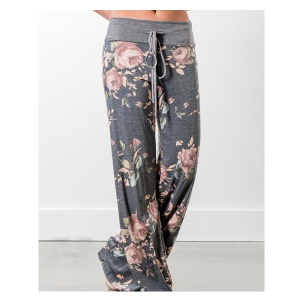 Floral Print High Waist Wide Leg Pant