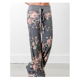 Floral Print High Waist Wide Leg Pant