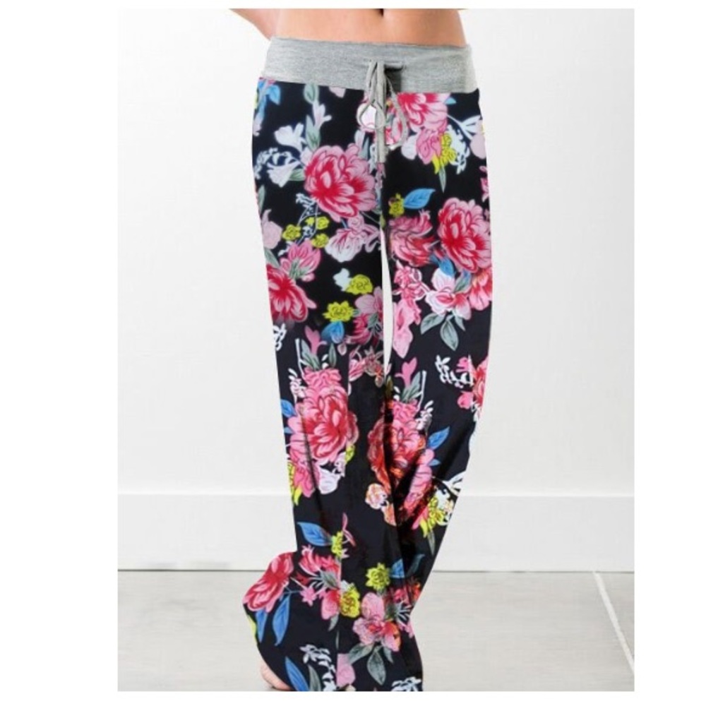 Floral Print High Waist Wide Leg Pant