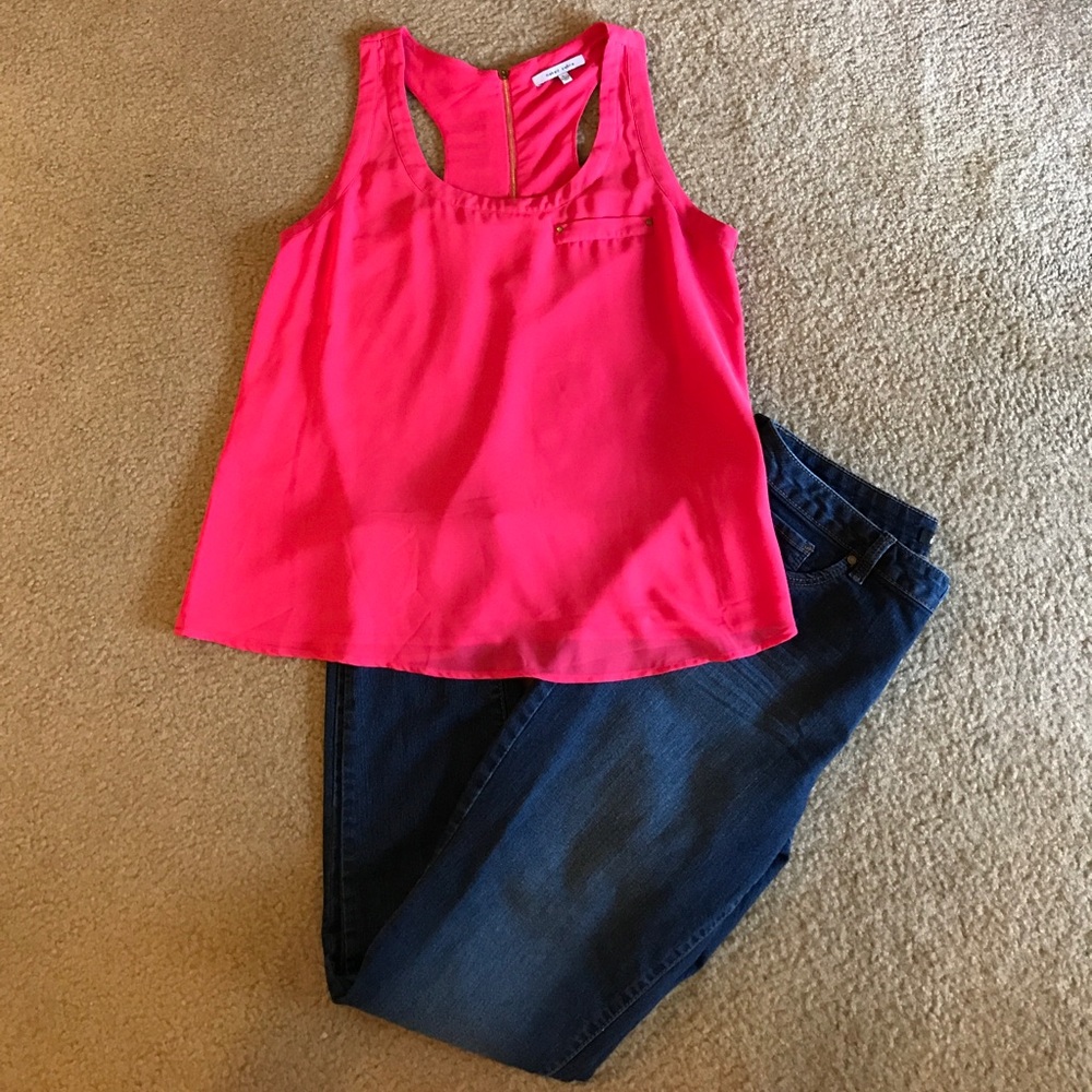 Naked Zebra pink tank top