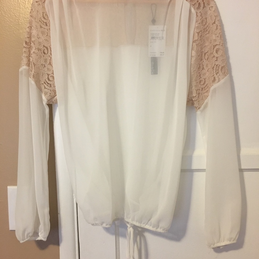 Cream sheer blouse