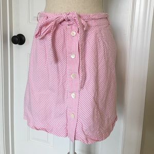 Vineyard Vines pink striped wrap skirt