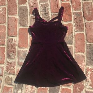 Velvet Burgundy Cutout Top Skater Dress Forever 21