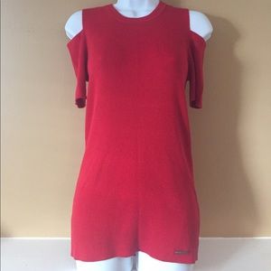 Michael Kors Short Sleeve Cold Shoulder Sweater