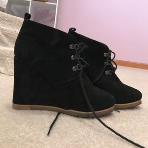 Black Wedge Boots
