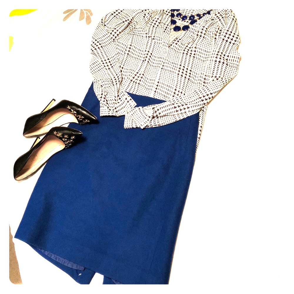 Size 4 Royal Blue J. Crew The Pencil Skirt