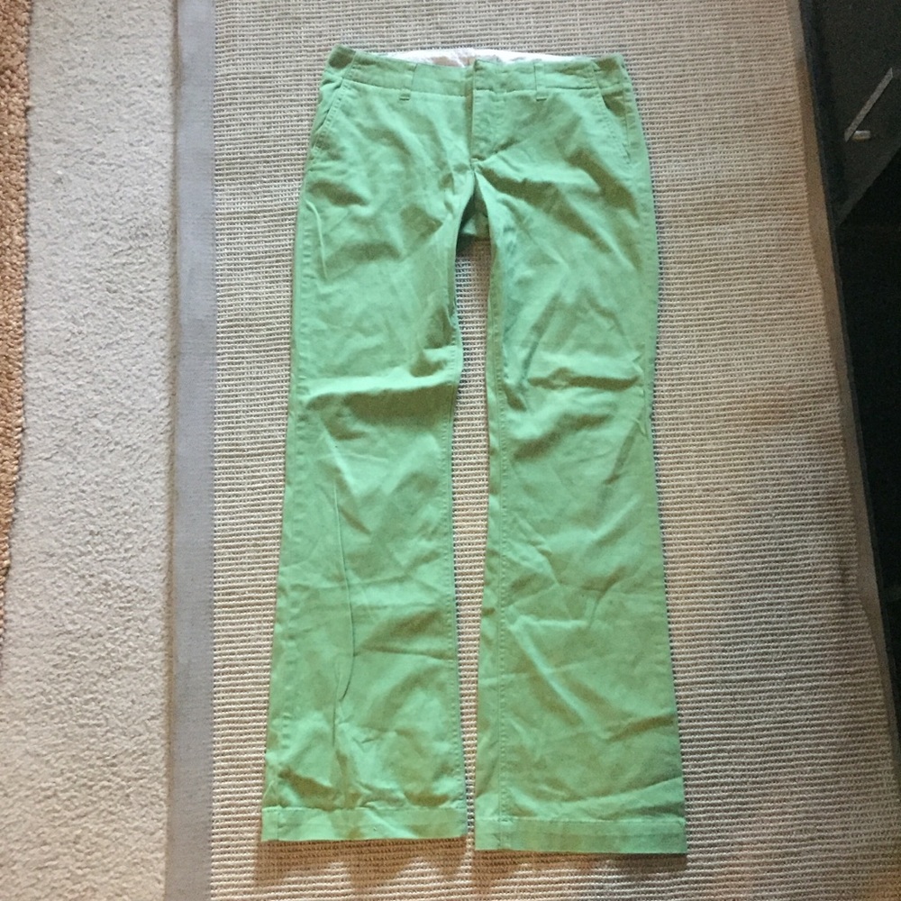 EXPRESS BOYFRIEND CASUAL CHINOS DISTR GREEN SZ 6