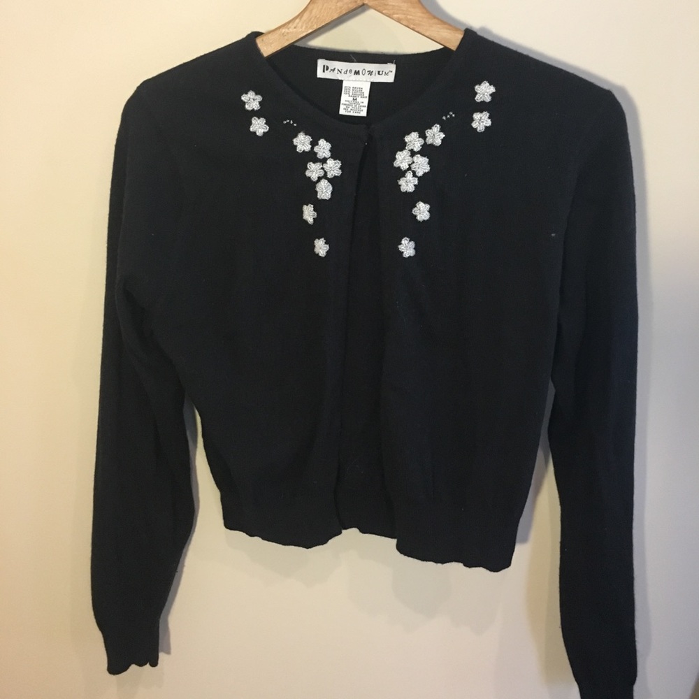 Floral black cardigan