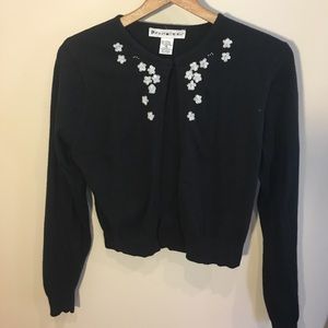 Floral black cardigan